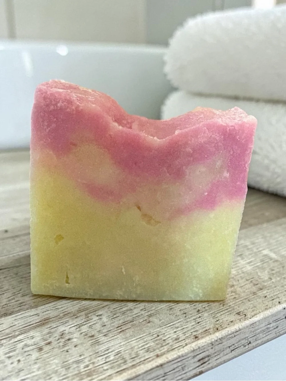 Artisan Soap Bar pink swirl lavender scent